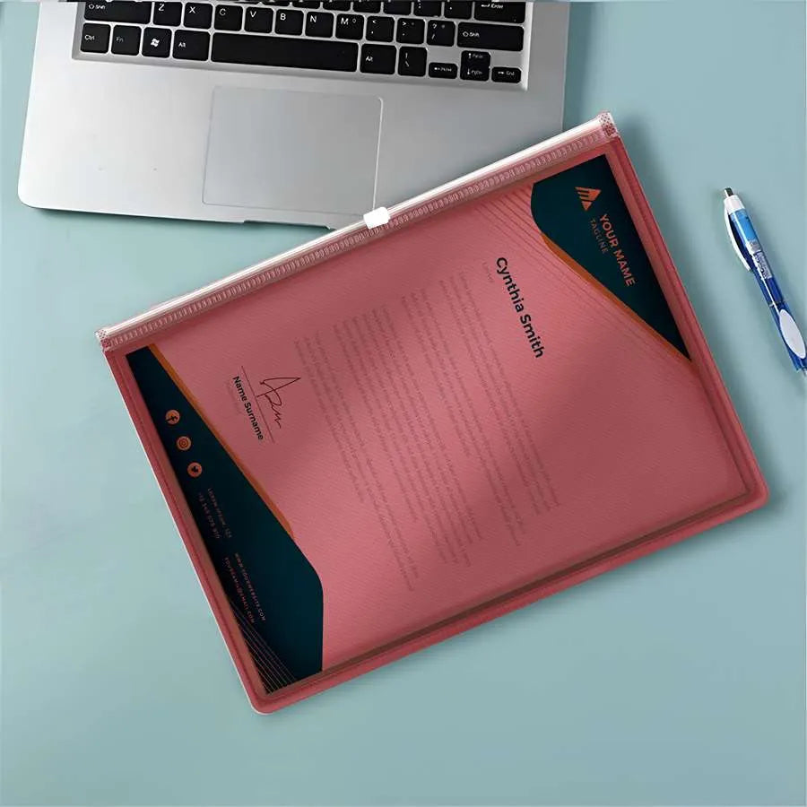 Portable Plastic Zipper Document