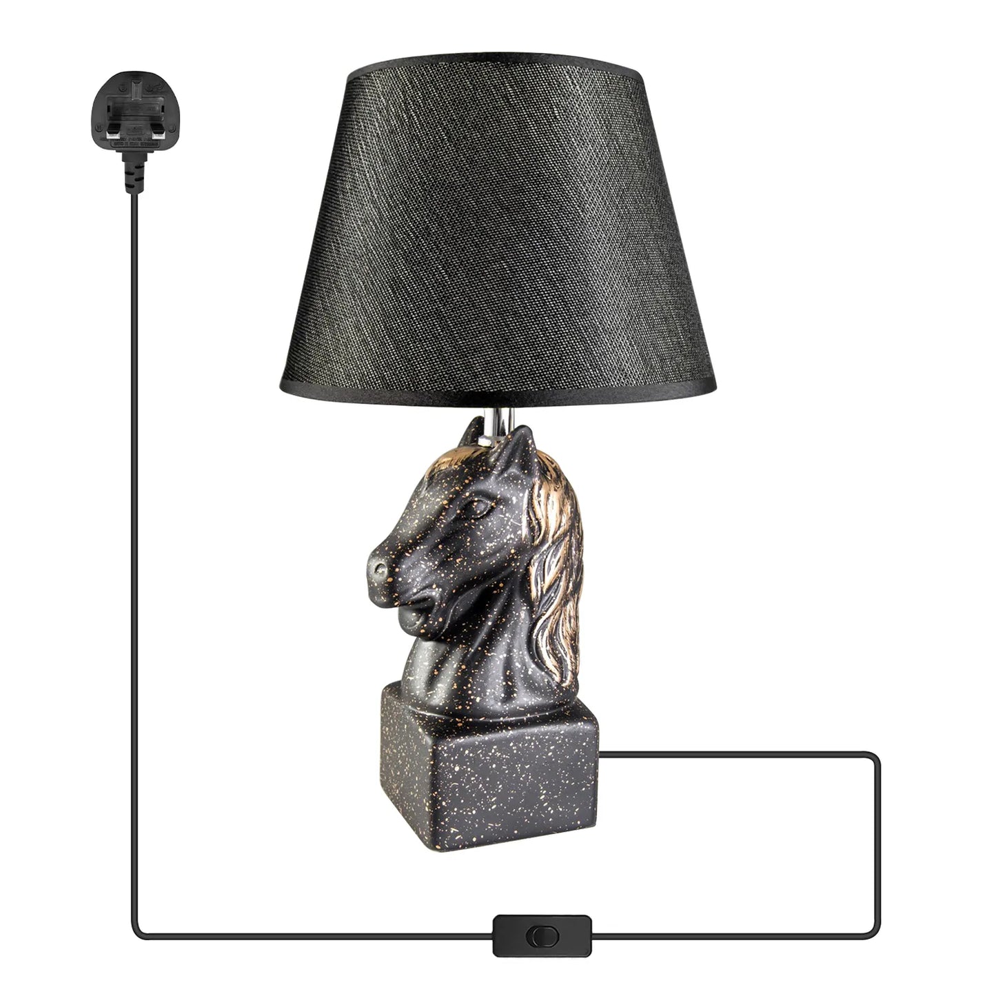 Grey shade bedside lamp with dimmable LED light