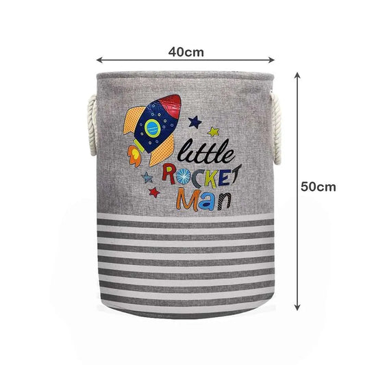 Collapsible kids' laundry hamper with colorful design