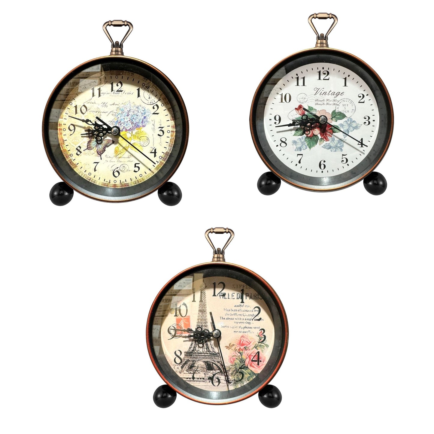 Classic Retro Table Clock Non-Ticking Analog Table Desk Alarm Clock~1247