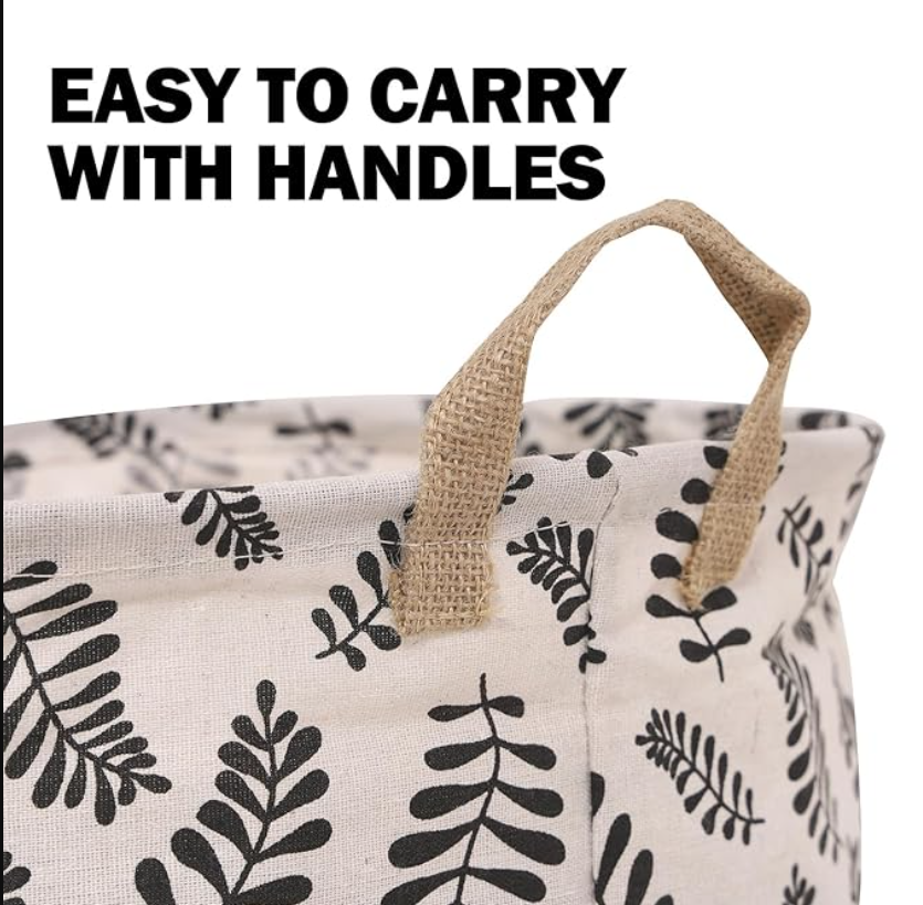 Foldable pink hamper basket for clothes