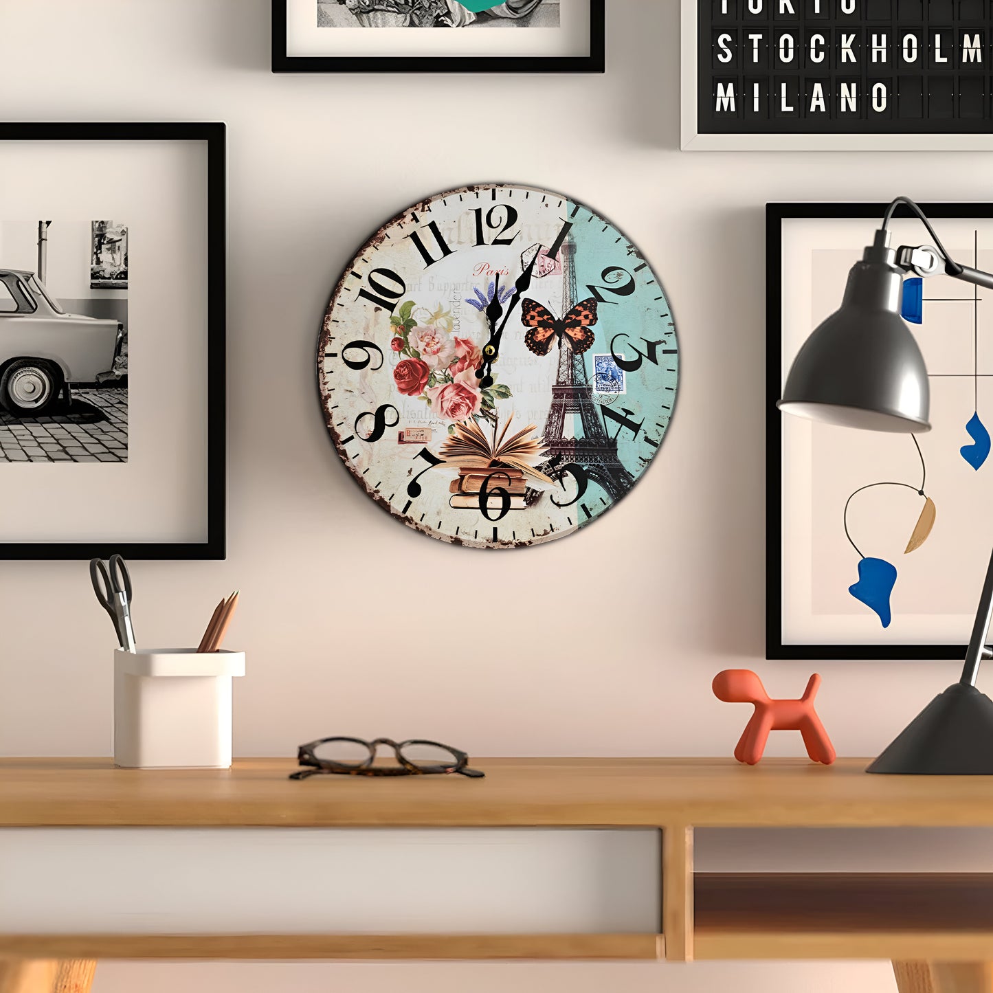 Round Plate Silent Non Ticking Clock