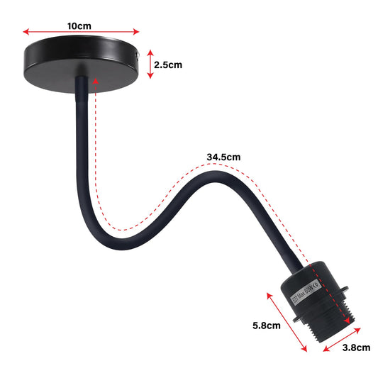 Flexible Gooseneck Wall & Ceiling Light – Black or White, E27 - photo 2