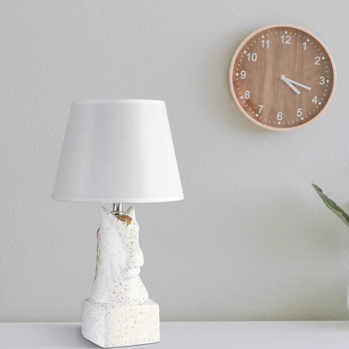 Small modern desk lamp with linen fabric shade