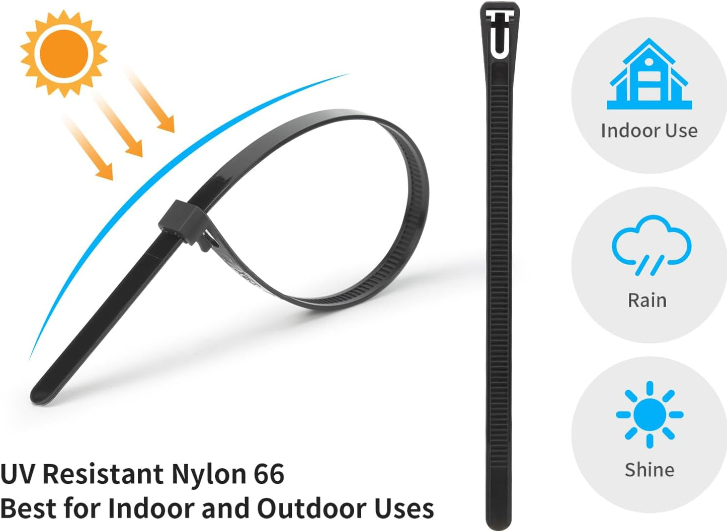 100 Pcs NylonTies Plastic Wire Wrap Zip Ties ~1269