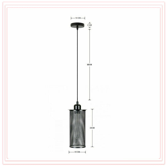 Perforated Cylinder Cage Lamp Shade – Easy Fit with Reducer Ring - photo 2