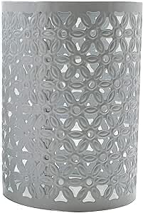 Flower Cut-Out Barrel Lamp Shade – Style 2, Easy Fit, 6 Colours - White, Shade Only, Single