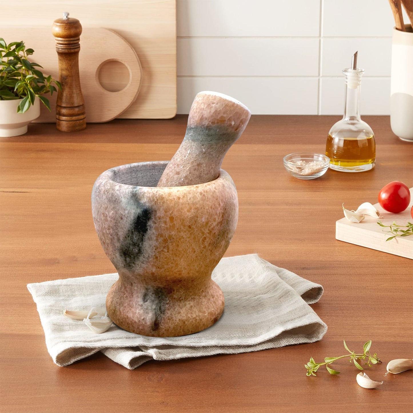 Marble Pestle and Mortar Traditional Grinding Spices ~1218