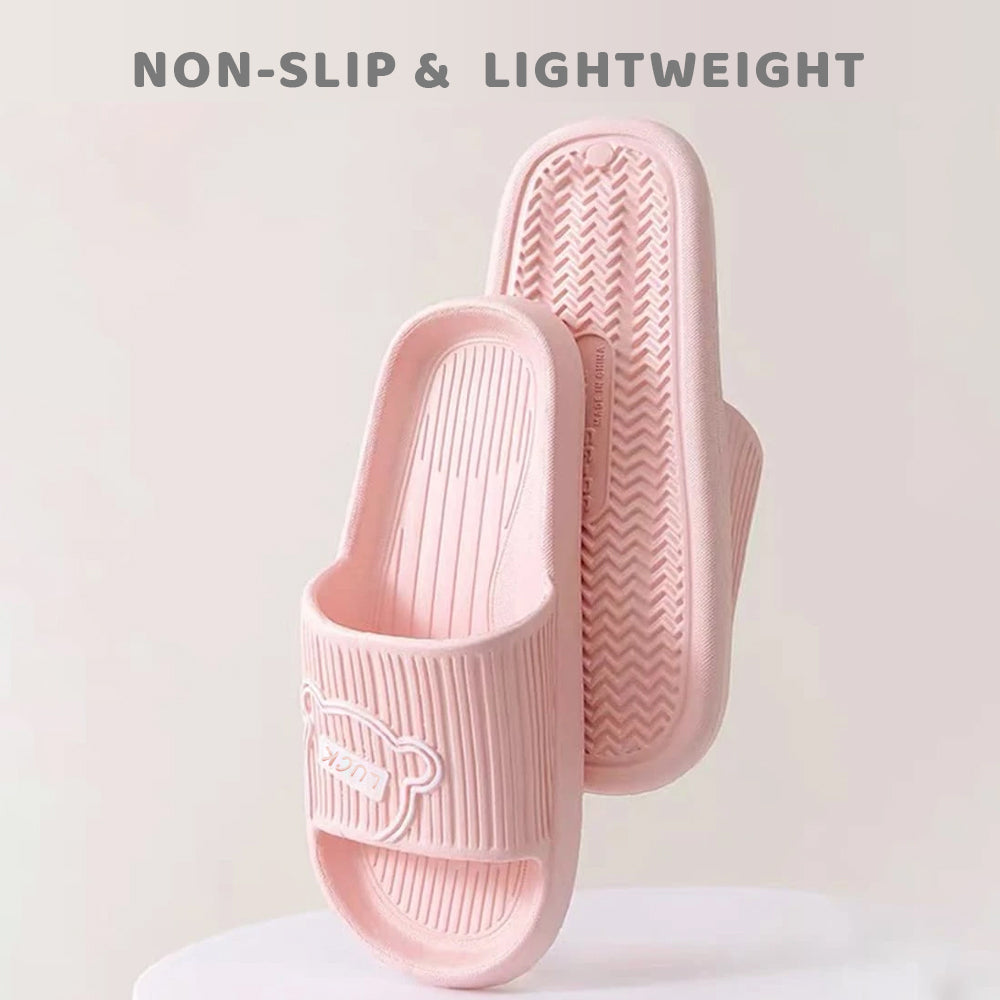 Ladies' white anti-slip bathroom slippers, quick drying