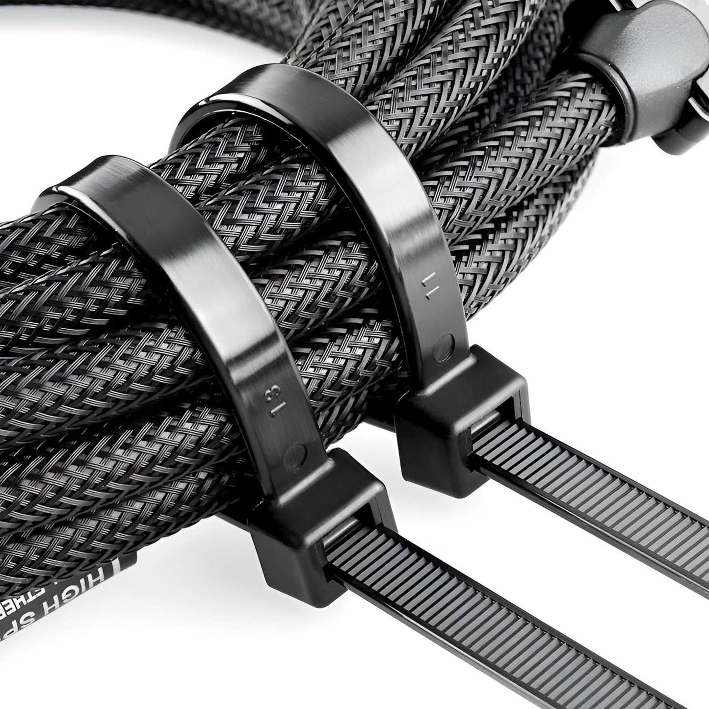 Heavy duty black cable ties for industrial use