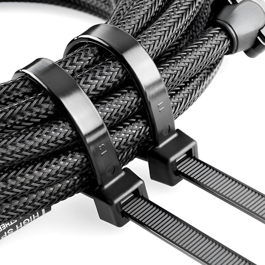 Heavy duty black cable ties for industrial use