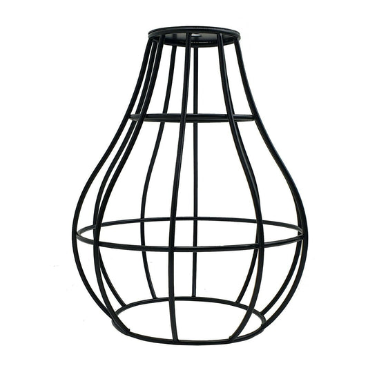Teardrop Wire Cage Lamp Shade 15 x 20 cm – Black, Easy Fit - Shade Only, Black, Single