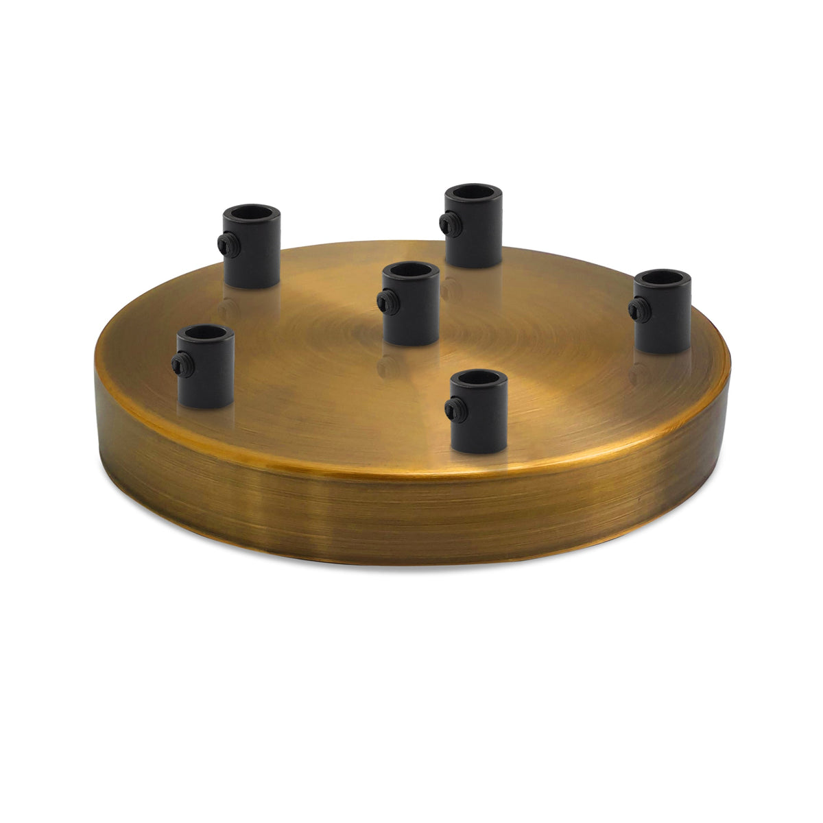 Side Fit Ceiling Roses – 100, 108 & 120 mm, 1 to 7 Outlets, 9 Colours - Yellow Brass, 120 mm 6 Outlet, Single