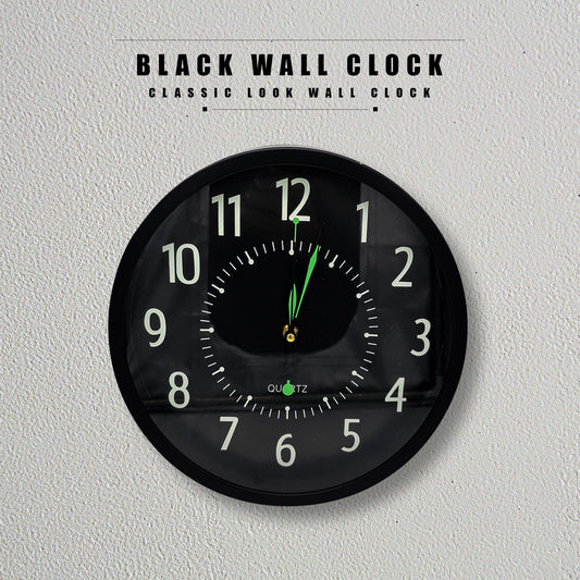 Classic Black Round Wall Clock – Black Dial, Easy-Read Numbers - photo 2