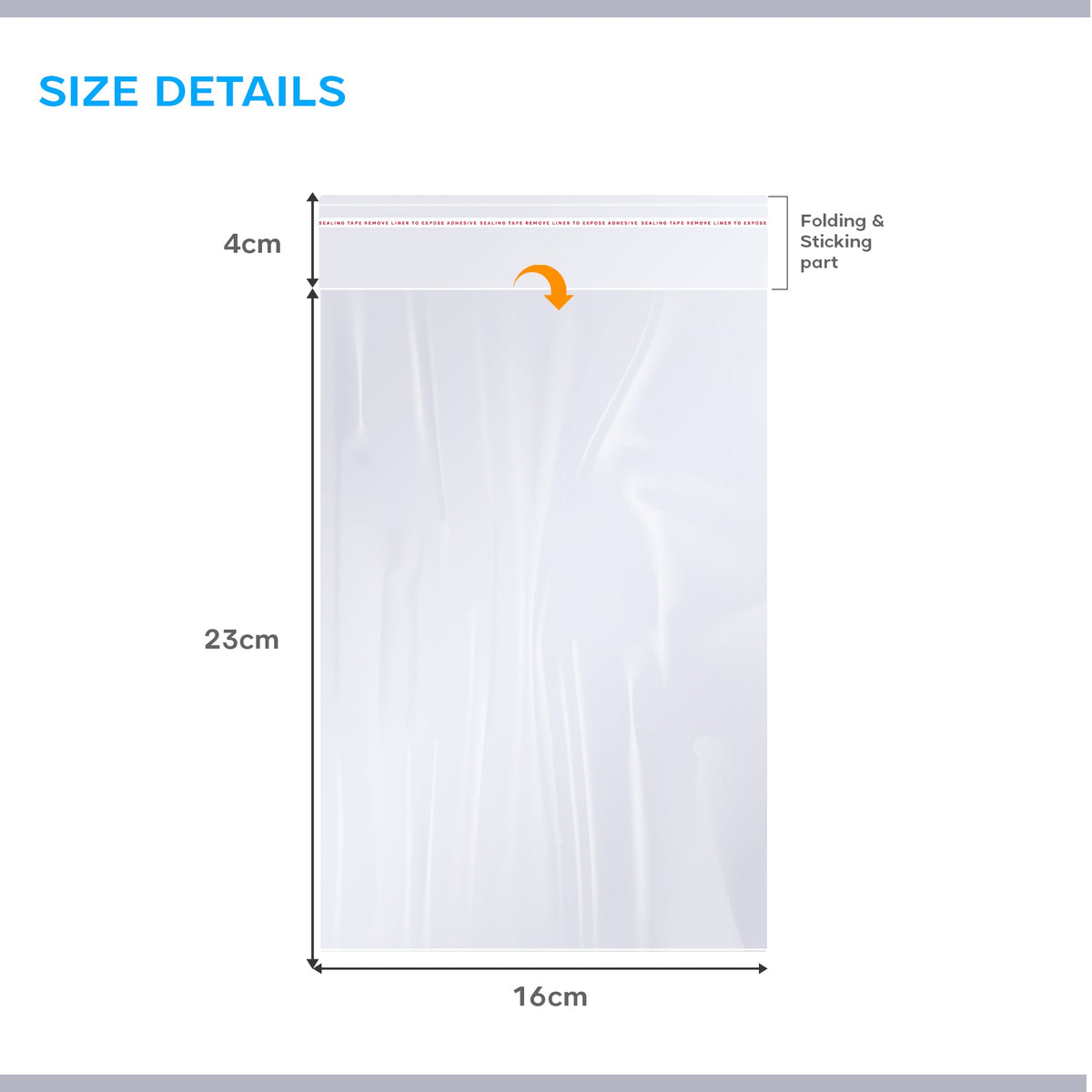 Clear Self-Seal Cellophane Bags – 6 Sizes, Packs of 200 or 300 - Pack of 300, 16 x 27 cm