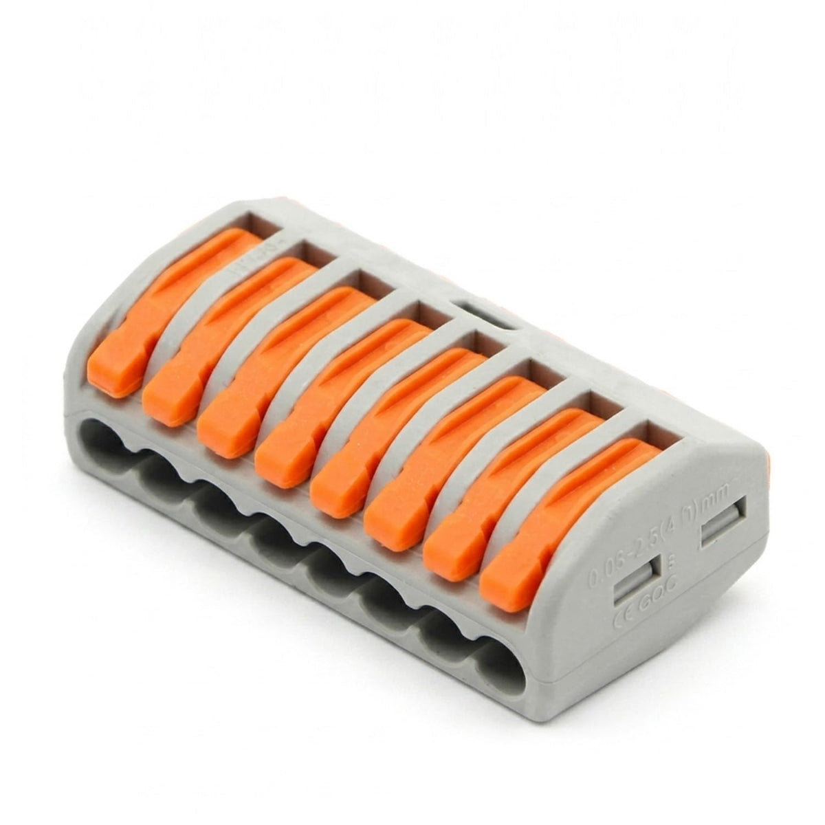 Compact Reusable Wire Connector Terminal Block – 4 & 8 Way - 8 Way Grey, Single