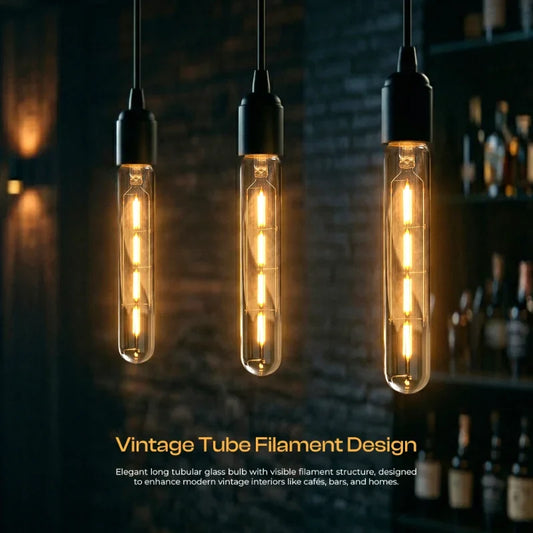Dimmable T185 & T130 Tubular LED Filament Bulb Amber - photo 2