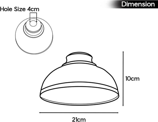 Metal Dome Lamp Shade – Easy Fit, 21 or 30 cm, Many Colours - photo 2