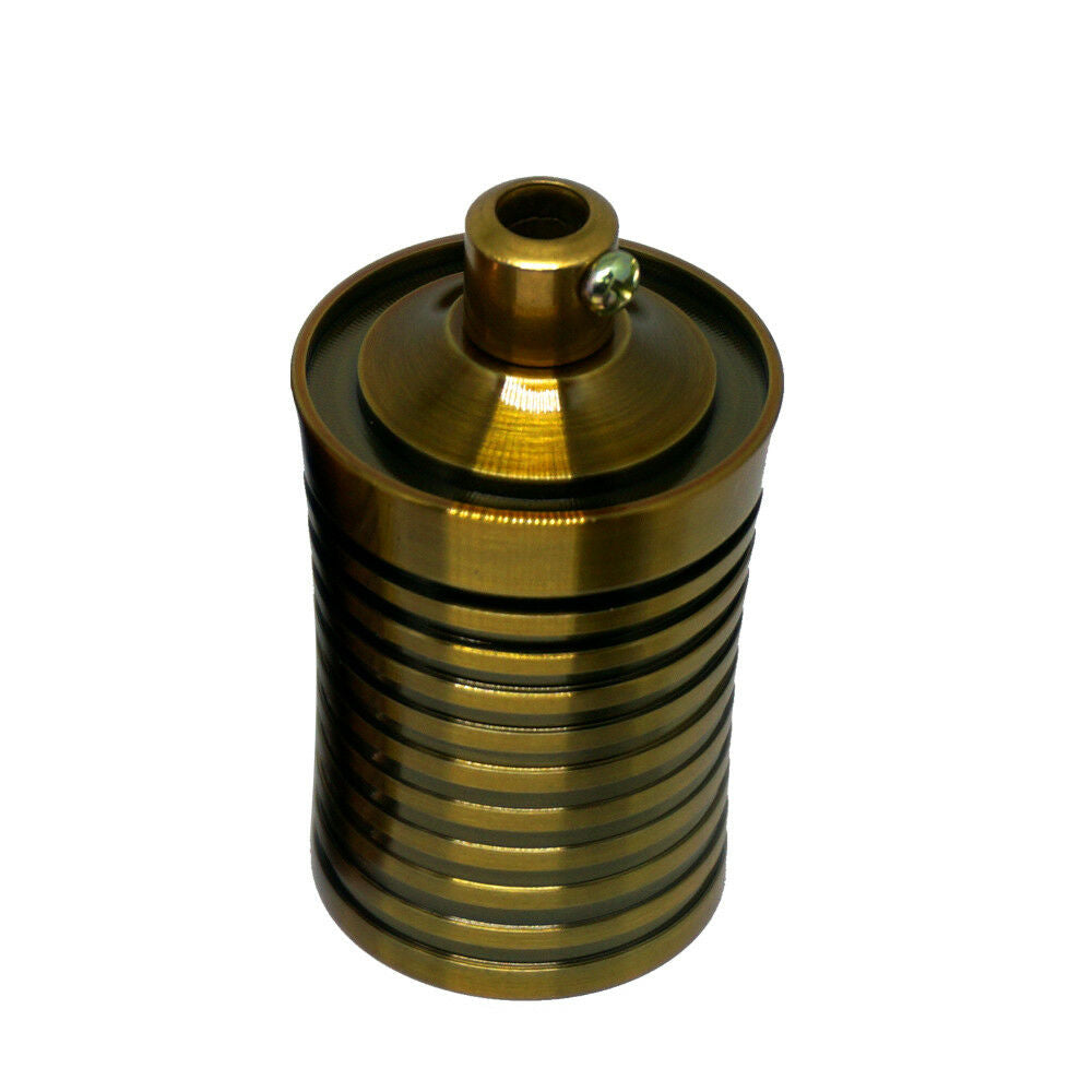 Grooved E27 Lamp Holder – 110-240V, Max 60W, 4 Finishes - Yellow Brass, Standard, Single