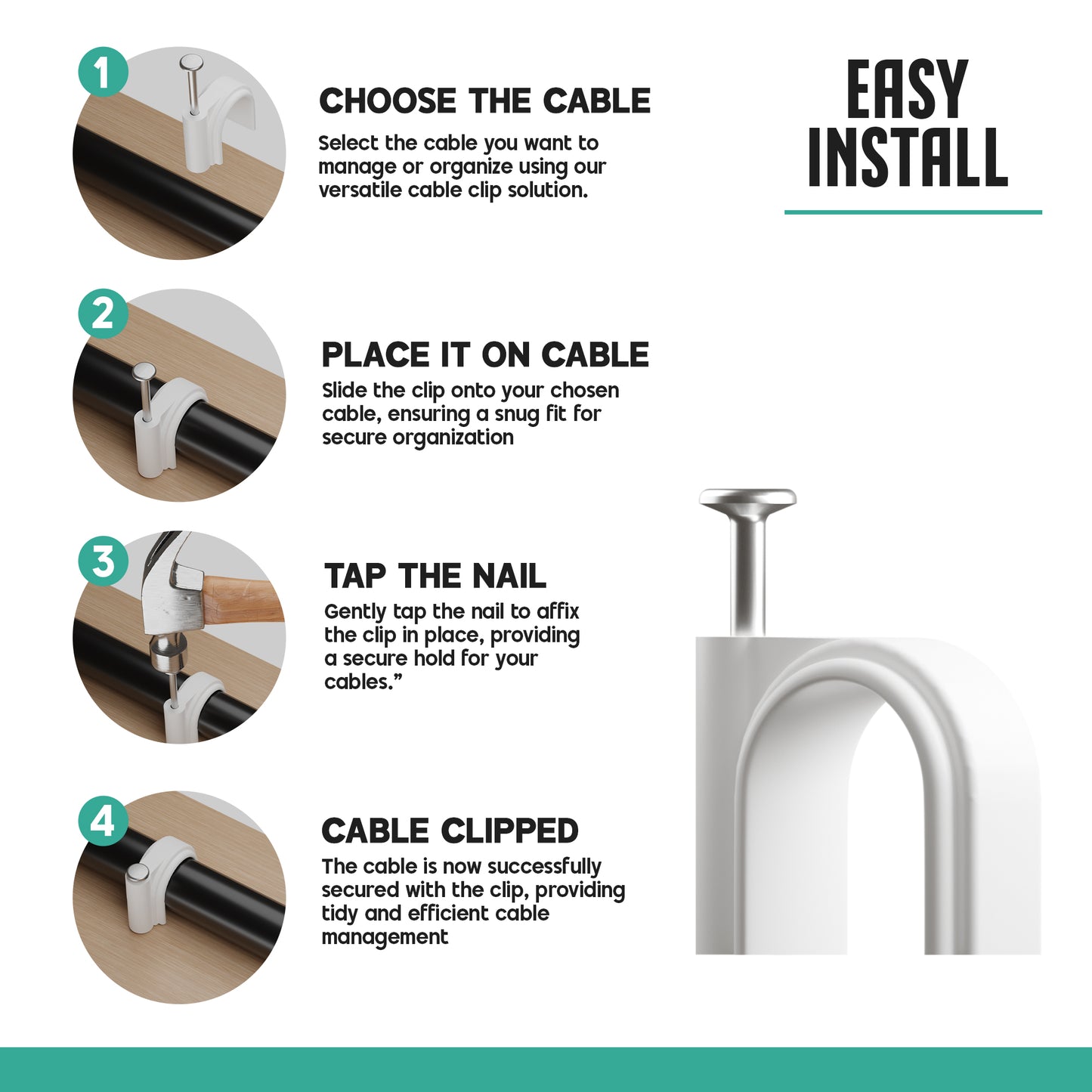 wire clips | cable clip tidy | cableclip | clip wall