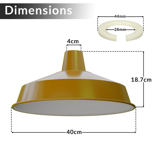 Industrial Enamel Lamp Shade 40 cm – Easy Fit, 6 Colours - photo 2