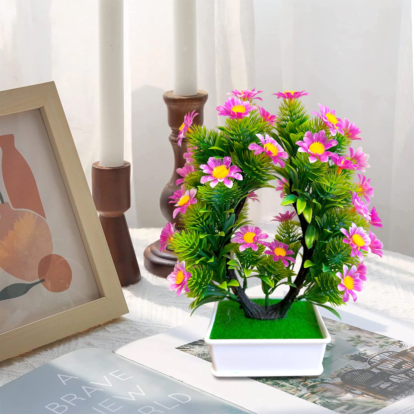fake flower pots