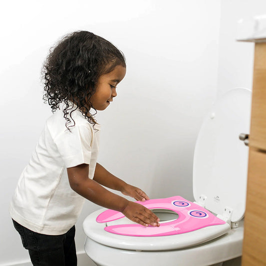 Folding Travel Potty Training Seat, Pack of 2 – Owl Design, Blue or Pink - photo 2