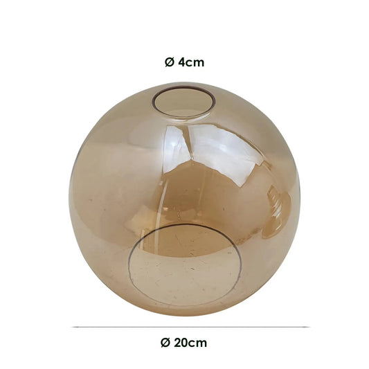 Amber Glass Globe Lamp Shade 20 cm – with Shade Ring - photo 2