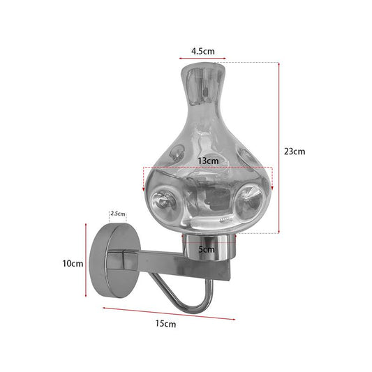 Smoked Glass Vase Wall Light – Chrome, E27 - photo 2