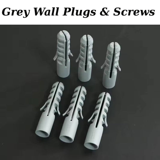 Grey Wall Plugs and Screws – Heavy Duty Raw Fixings for Masonry & Drywall  ~1201