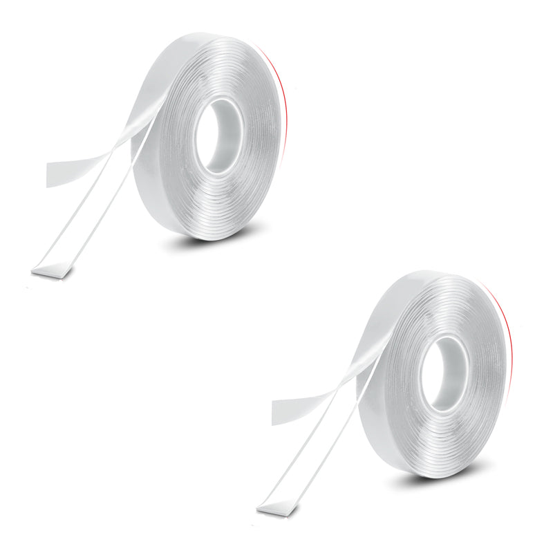 Nano Double-Sided Mounting Tape, 2 Rolls – Clear, 1 mm, 18 or 24 mm x 2 m - 18 mm, Clear Film
