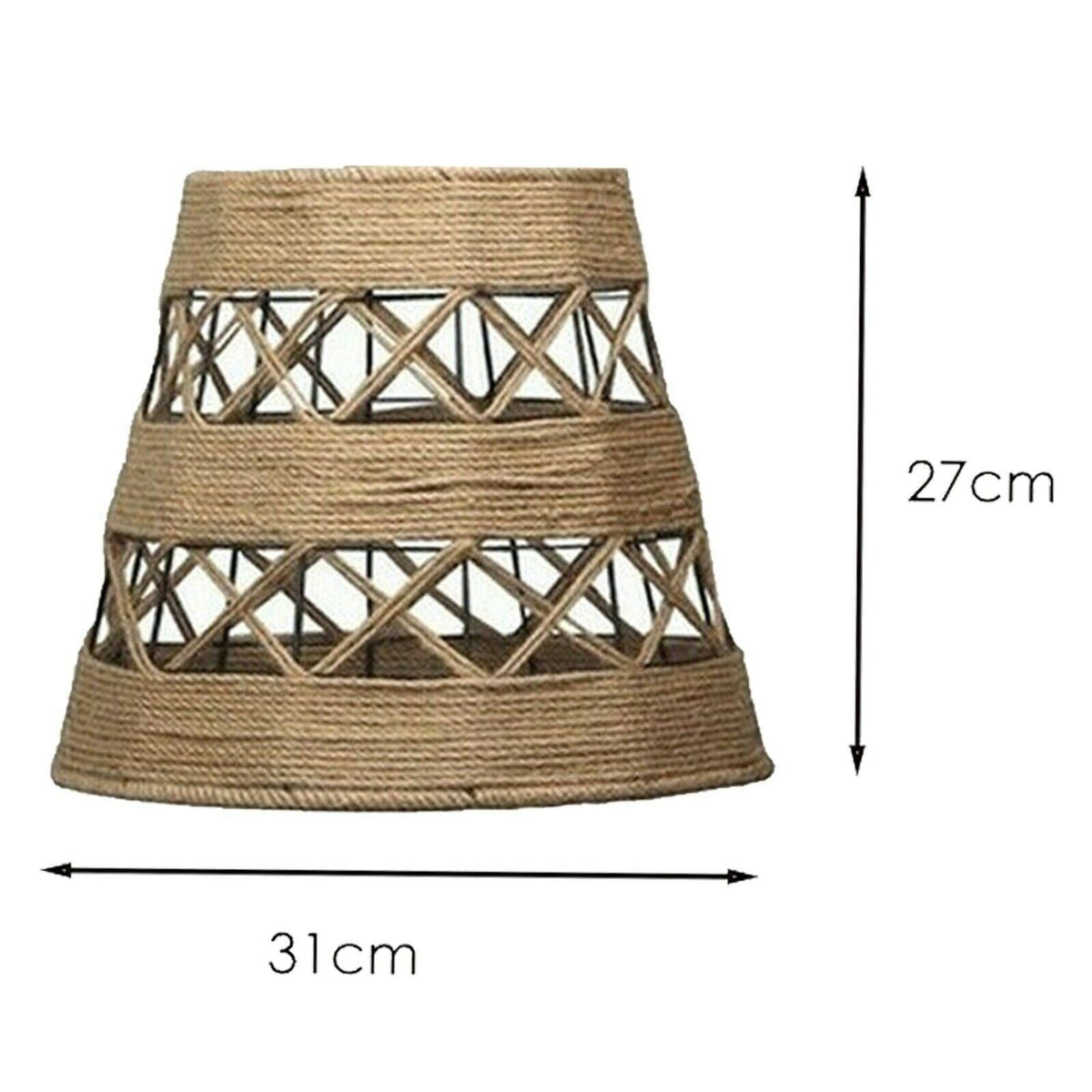 Hemp Rope Basket Lamp Shade 31 cm – Easy Fit with Reducer Ring - photo 2