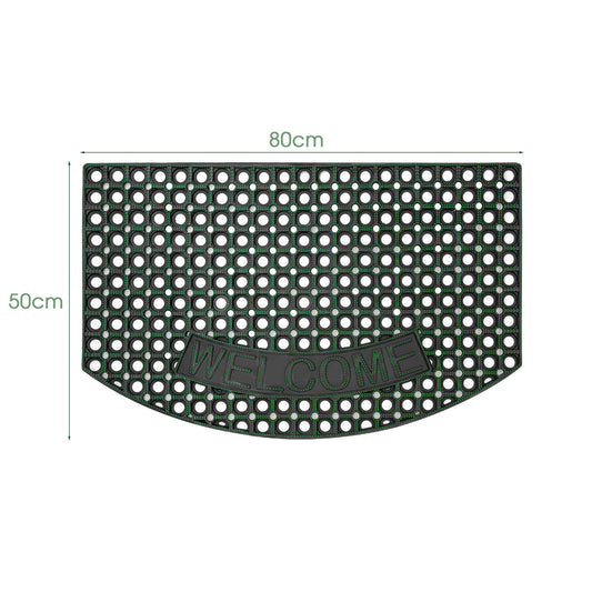Half-Moon Rubber Ring Door Mat – 80 x 50 cm, Black, 1, 3, 5 or 10 Mats - photo 2
