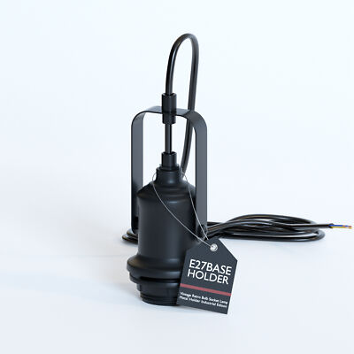 Industrial Stirrup Lamp Holder Pendant Set – Black or Brass, E27 - photo 2