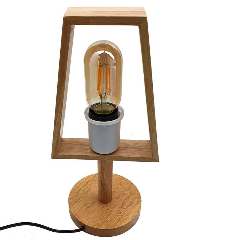 Industrial Wooden Frame Table Lamp E27 - photo 6