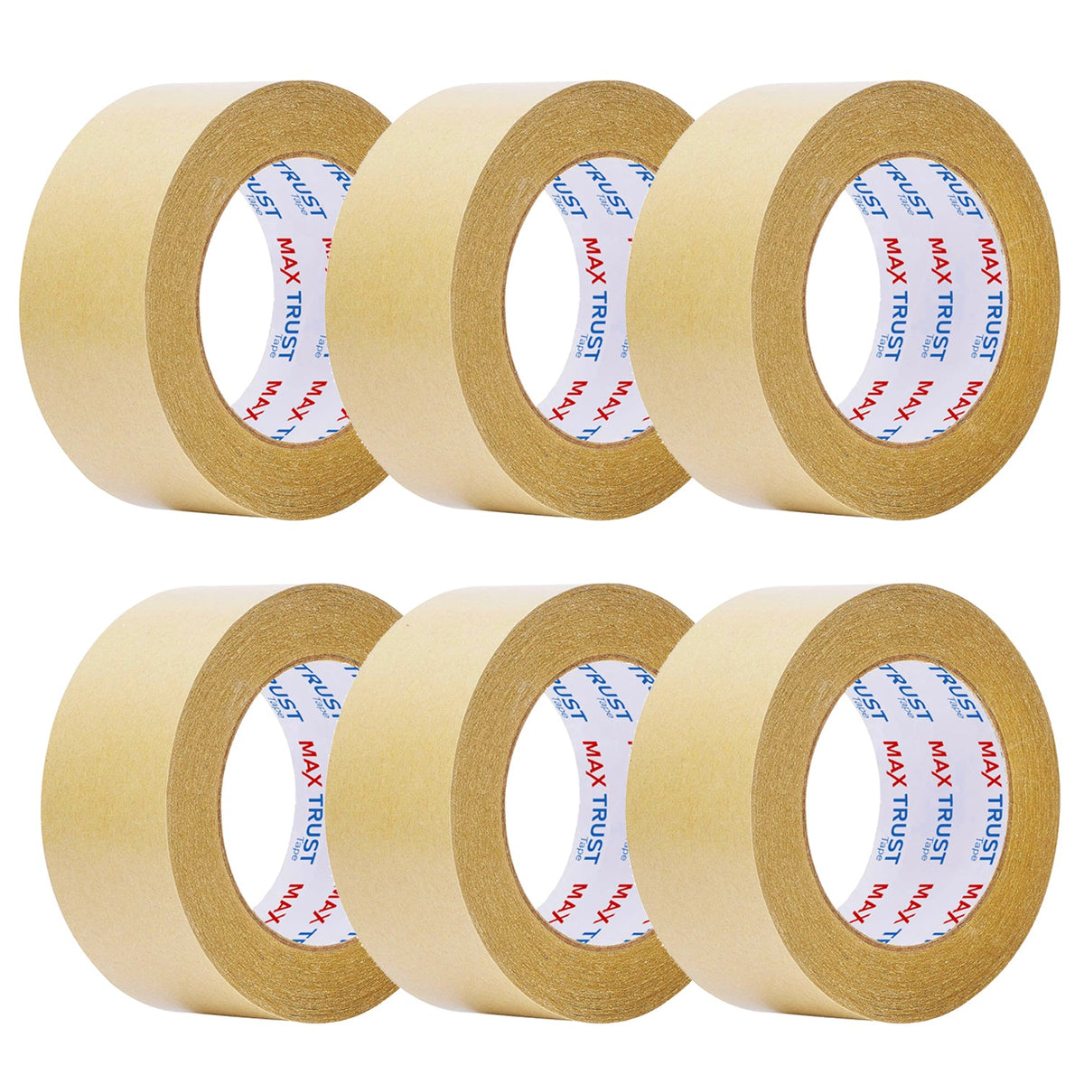 Brown Kraft Paper Packing Tape – 48 mm x 50 m, Packs of 3 or 6 Rolls - 6 Rolls