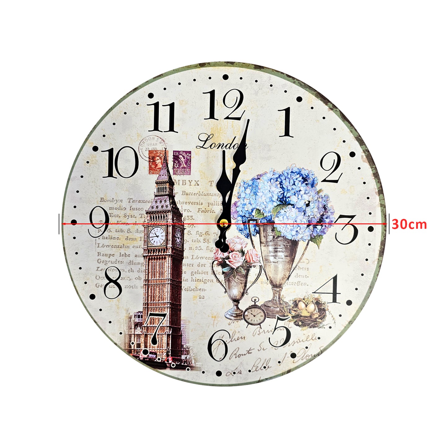Shabby Chic Patchwork Wall Clock