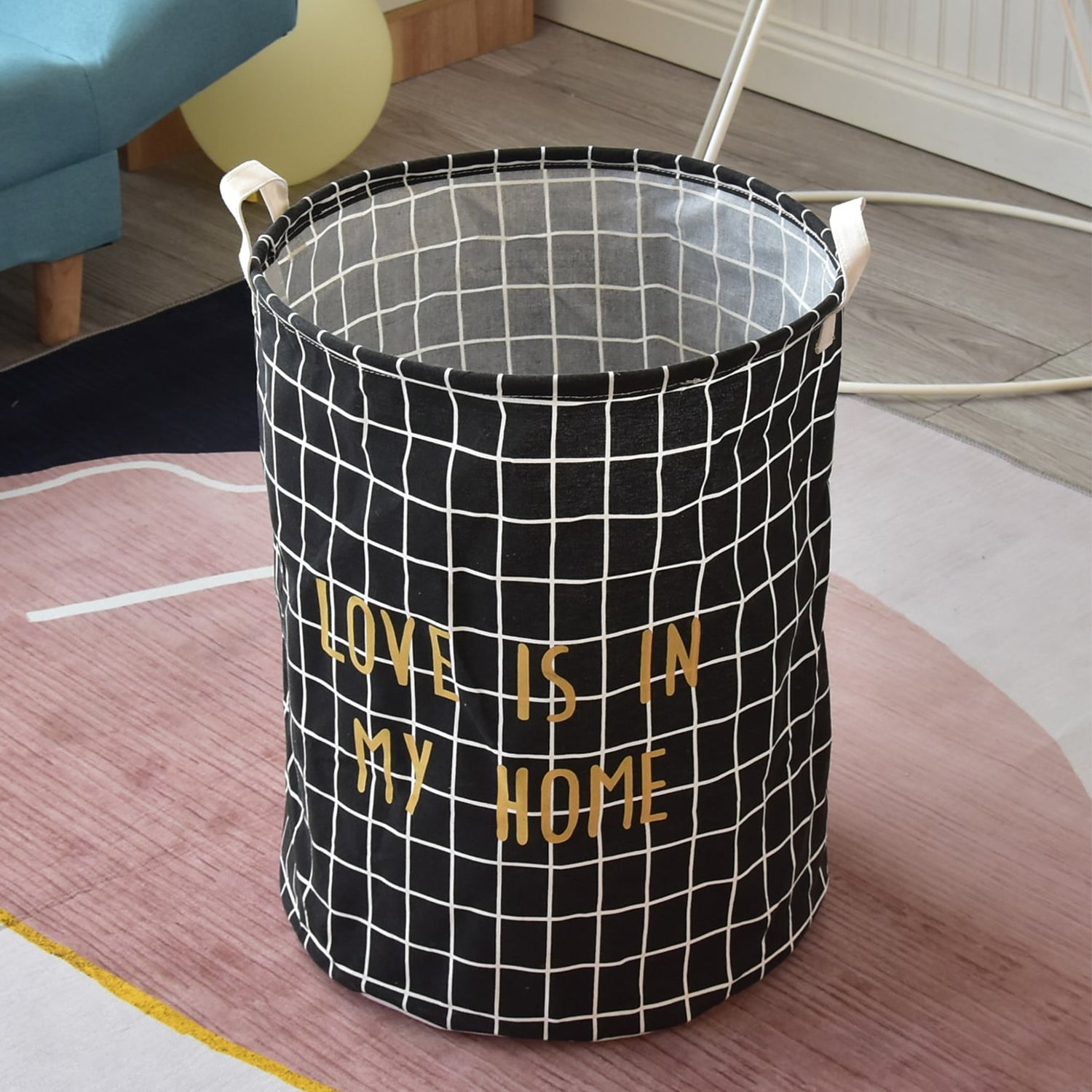 Pink wash basket for stylish laundry rooms