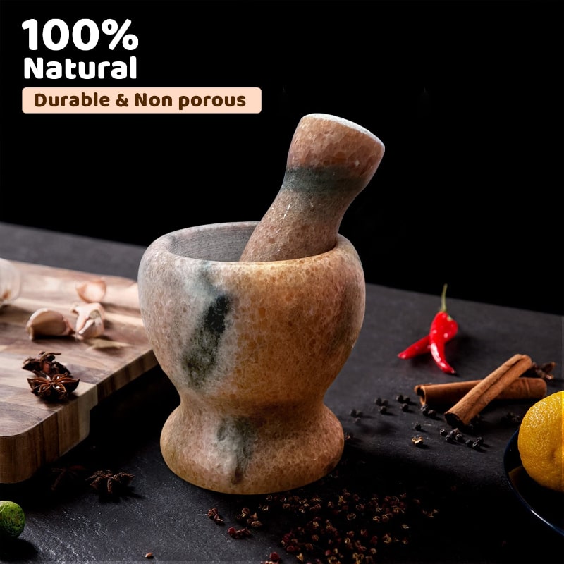 Marble Pestle and Mortar Traditional Grinding Spices ~1218