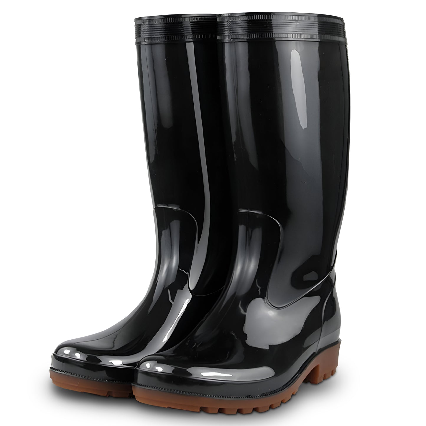 Men's black safety shoes, slip-resistant and secure