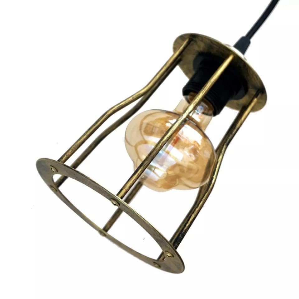 Flared Bar Cage Lamp Shade – Brushed Copper, Easy Fit with Reducer Ring - photo 2