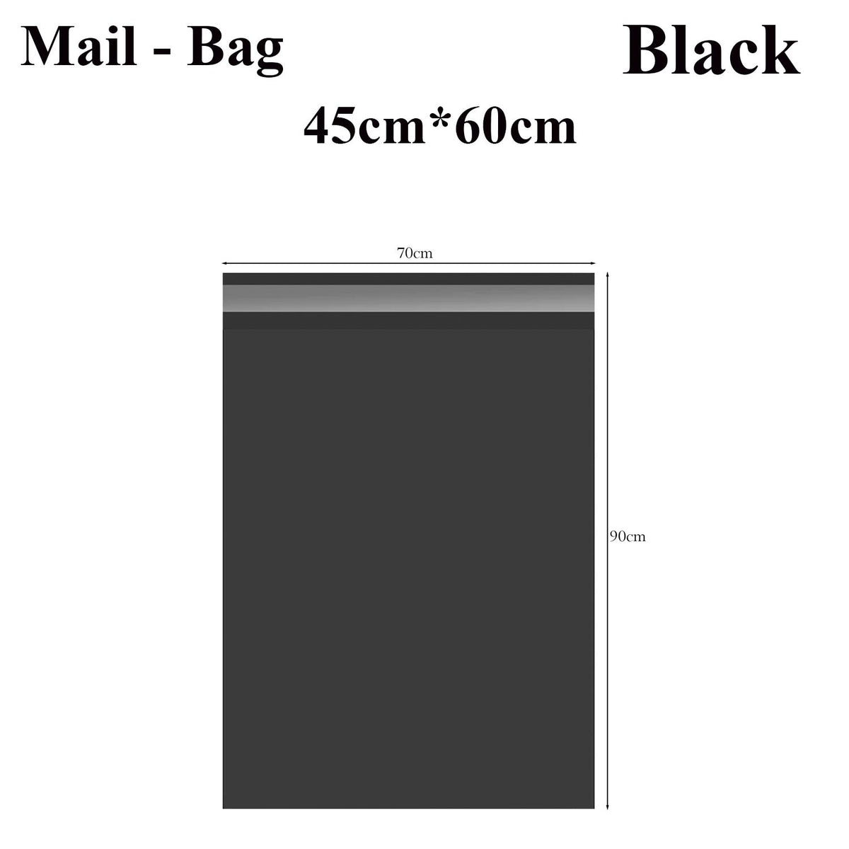 Large Black Mailing Bags – 40 x 55 to 70 x 90 cm, Packs of 30 to 1000 - 45 x 60 cm, Pack of 100