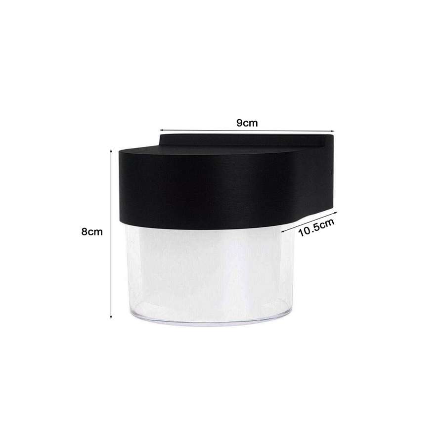 Round 7W LED Wall Light IP54 – Black, Die-cast Aluminium - photo 4