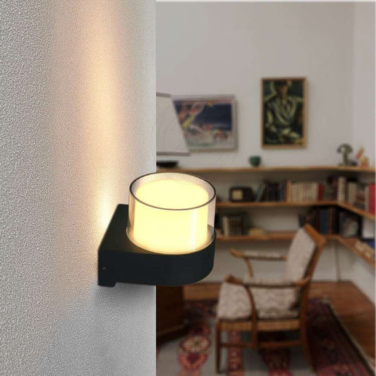 Round 7W LED Wall Light IP54 – Black, Die-cast Aluminium - photo 2