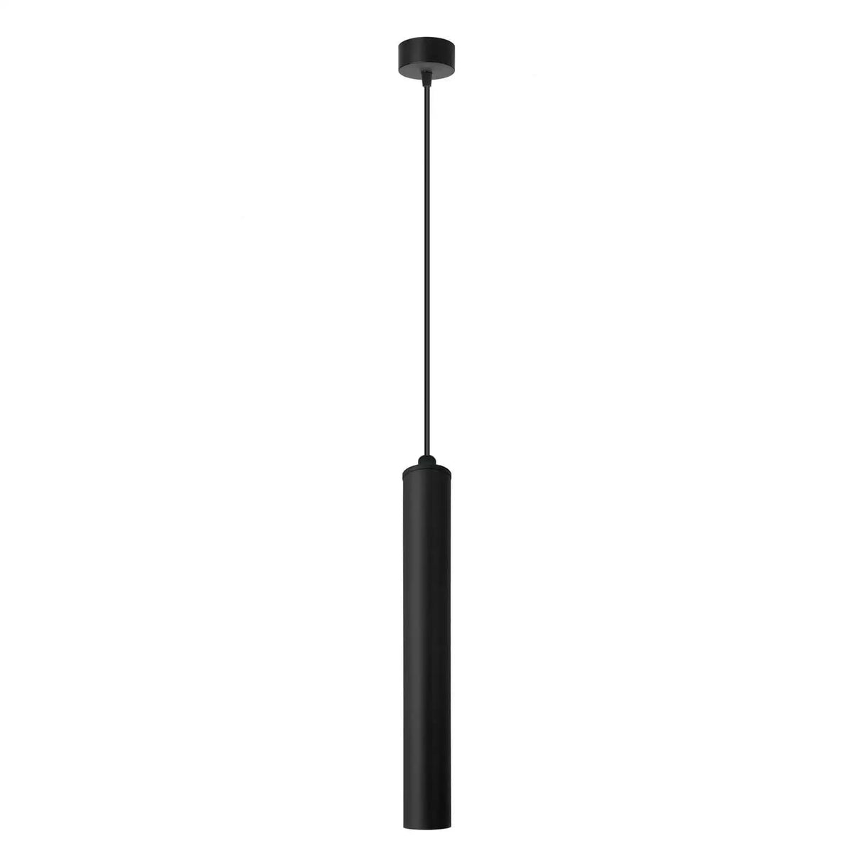 Slim Tube Pendant Light – Black, E14, Crystal LED Bulbs - Black, Single, Without Bulb