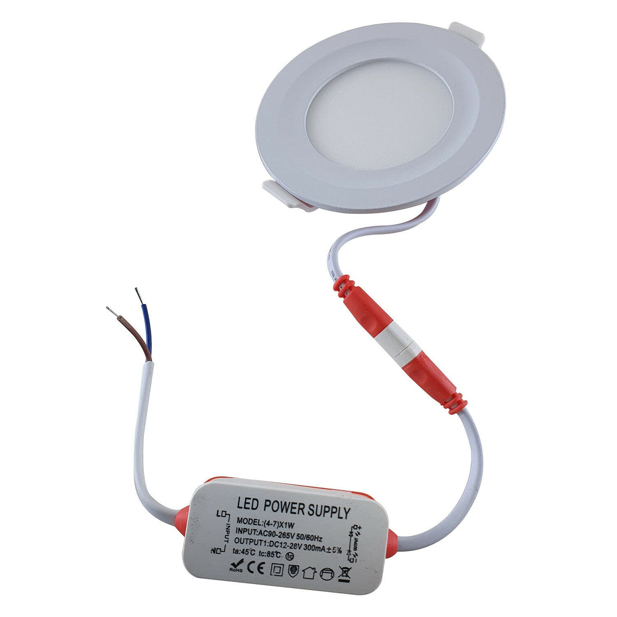 9 W Round LED Recessed Downlight – Cool White, Single or Pack of 5 - White, Pack of 5, Without Bulb