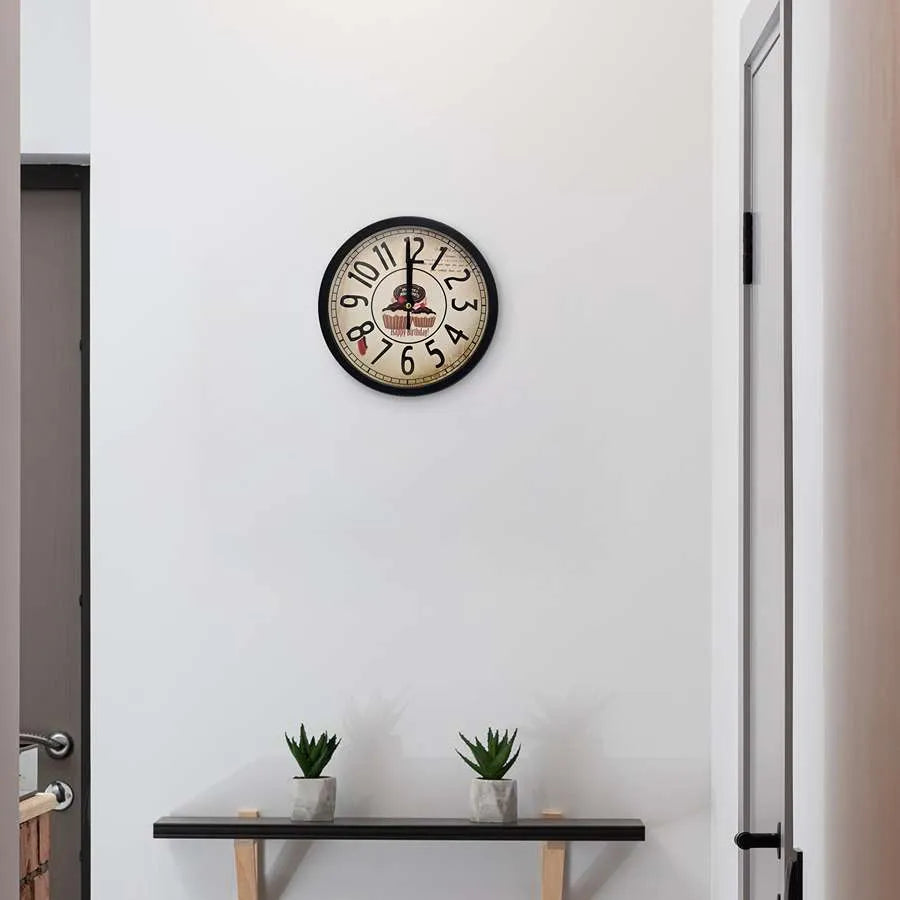 Happy Birthday Cupcake Wall Clock – 20 cm, Black Frame, Non-Ticking - photo 5