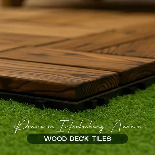 Acacia Wood Interlocking Deck Tiles – 30 x 30 cm, Packs of 4 or 12 - photo 2