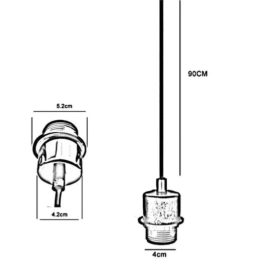 Black E27 Pendant Cable Set – Holder Only or with Clear Glass Shade - photo 2