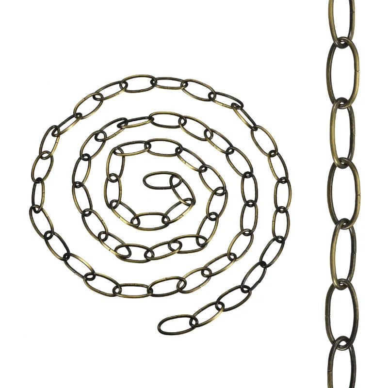 Pendant Light Chain 1 m – 8 Finishes, Single or Packs - Yellow Brass, Pack of 5, Standard